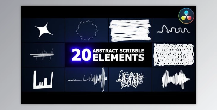 Download Abstract Scribble Elements | DaVinci Resolve (Videohive 53327364)