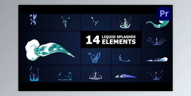 Download Liquid Splashes Elements | Premiere Pro MOGRT (Videohive 53362953)