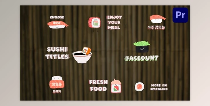 Download Sushi Titles for Premiere Pro (Videohive 53365384)