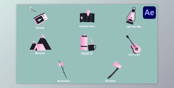 Download Travel Icons And Titles for After Effects (Videohive 53541904) - AE Project