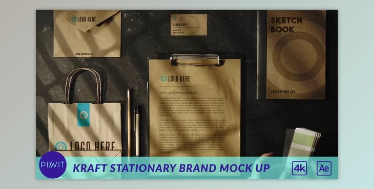 Download Kraft Stationary Brand Mock Up (Videohive 53683016) - AE Project