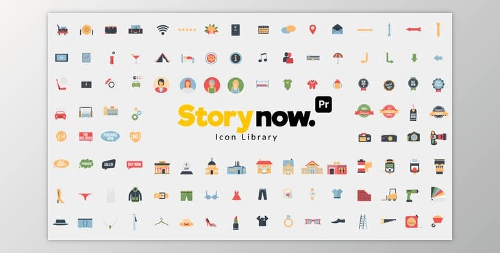 Download Story Now | 1400 Icons Library for Premiere Pro (Videohive 53526224)