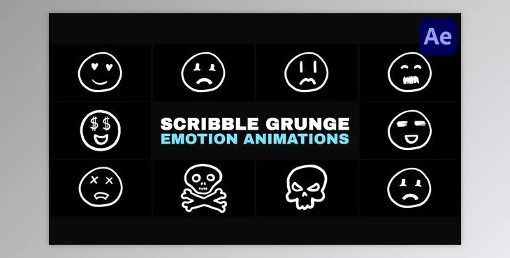 Download Minimal Scribble Grunge Emotion Animations | After Effects (Videohive 53579327) - AE Project