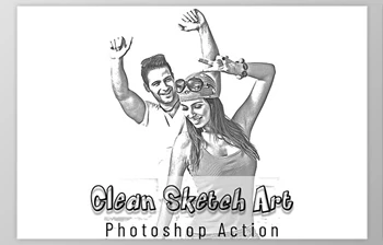 Download <span class='badge badge-warning'>Clean</span> Sketch Art Photoshop Action Creative Market - 7332640