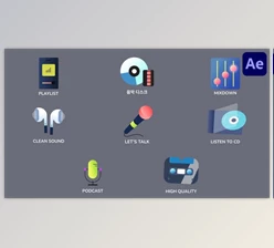 Download Music And Podcast Icons And Titles for After Effects (Videohive 53577293) - AE Project