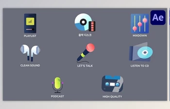 Download Music And Podcast Icons And <span class='badge badge-warning'>Titles</span> for After Effects (<span class='badge badge-warning'>Videohive</span> 53577293) - AE Project