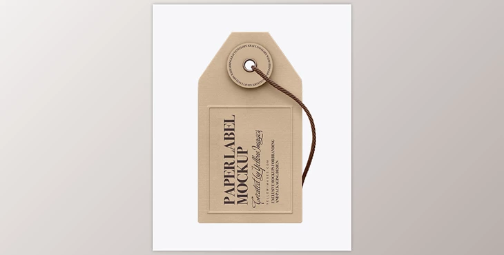 Download Paper Label With String Mockup - Front View 15589