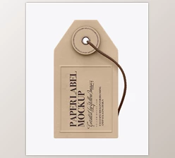 Download Paper Label With String Mockup - Front View 15589