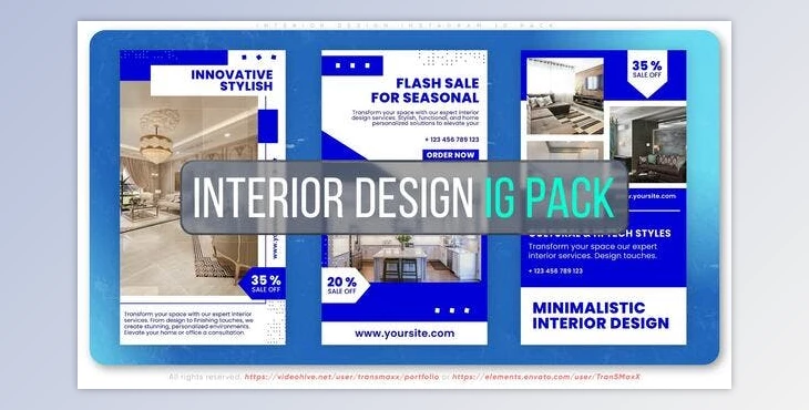 Download Interior Design Instagram 10 PACK (Videohive 53974121) - AE Project