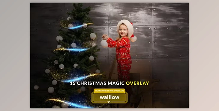 Download Christmas Magic light photo overlays - 280864063