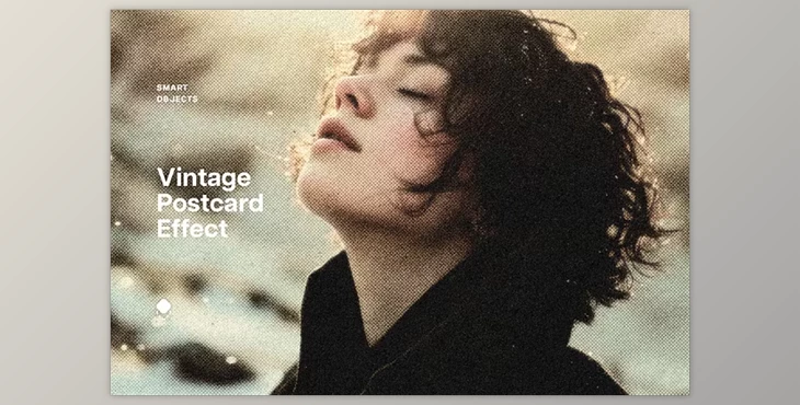 Download Vintage Halftone Postcard Photo Effect - 281681467
