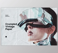 Download Crumpled Vintage Paper Photo Effect - 280307453