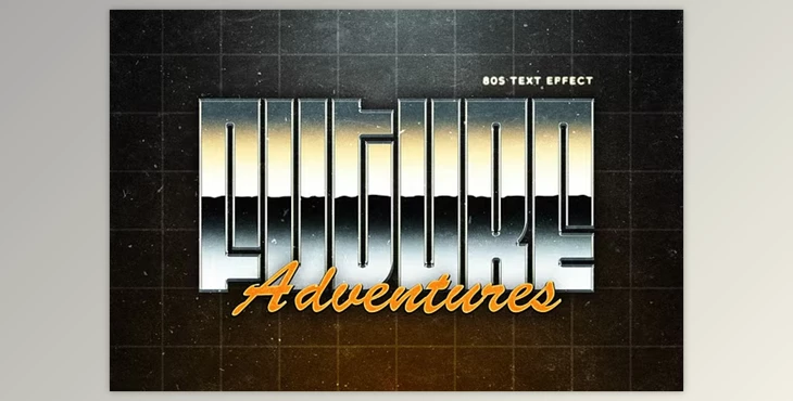 Download Metallic Retrowave Text Effect - 280537225