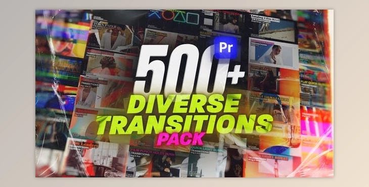 Download Diverse Transitions Pack for Premiere Pro: Glitch, Film, Light, Seamless, Collage, Paper (Videohive 54029369)