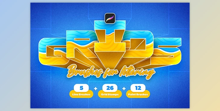 Download 3D Lettering Grids and Brushes - 280366136