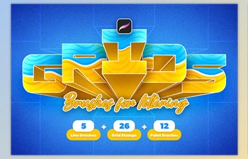 Download 3D <span class='badge badge-warning'>Lettering</span> Grids and Brushes - 280366136
