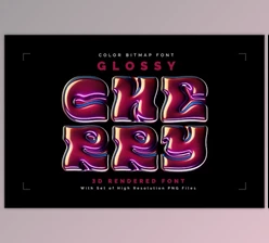 Download Glossy Cherry - Color Bitmap Font - 196288236
