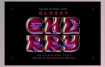 Download Glossy Cherry - <span class='badge badge-warning'>Color</span> Bitmap Font - 196288236