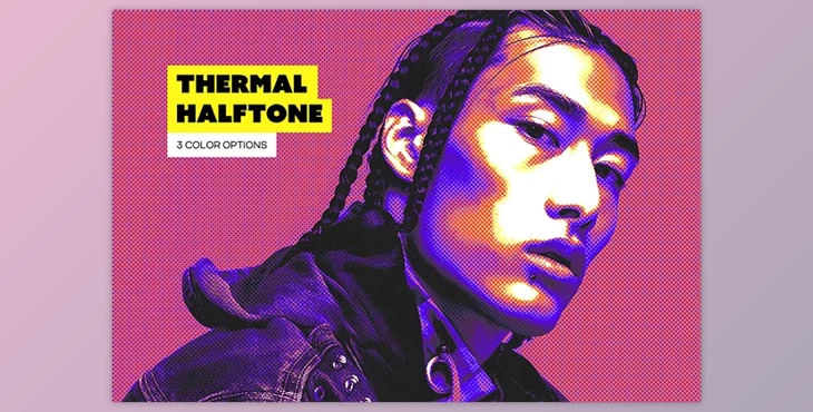 Download Thermal Halftone Photo Effect - 231741797