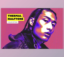 Download Thermal Halftone Photo Effect - 231741797
