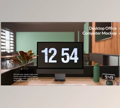 Download Videohive - Desktop Office Computer Mockup for DaVinci Resolve - 53982072