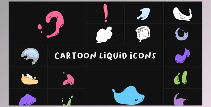 Download Cartoon Liquid Icons for After Effects