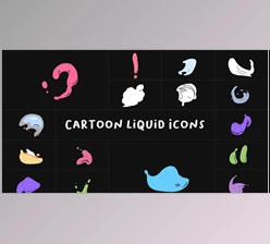 Download Cartoon Liquid Icons for After Effects