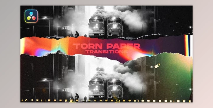 Download Torn Paper Transitions VOL. 2 | DaVinci Resolve (Videohive 48571087)