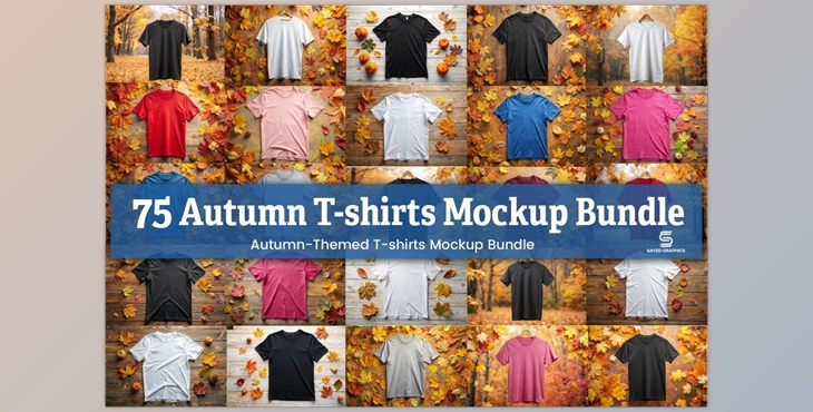 Download CreativeFabrica - Autumn T-Shirt Mockup Bundle