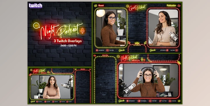 Download Night Podcast – Twitch Overlay