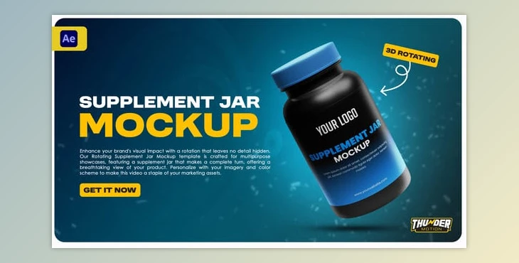 Download Supplement Jar Video Mockup (Videohive 54401432) - AE Project