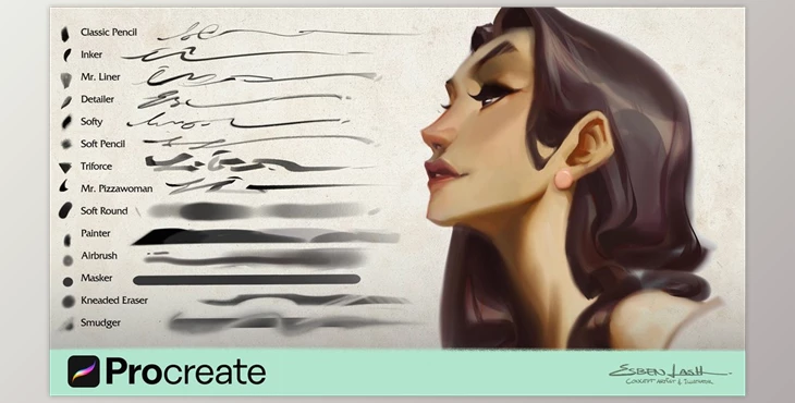 Download Esben Lash Procreate Brushpack