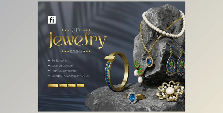 Download 3D Jewelry Icon Set ZVUW9KE