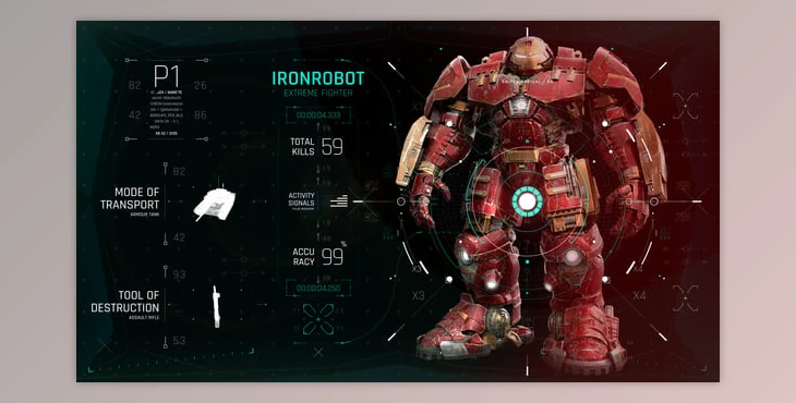 Download HUD UI Game Warrior Screen 04 (Videohive 54701401) - AE Project