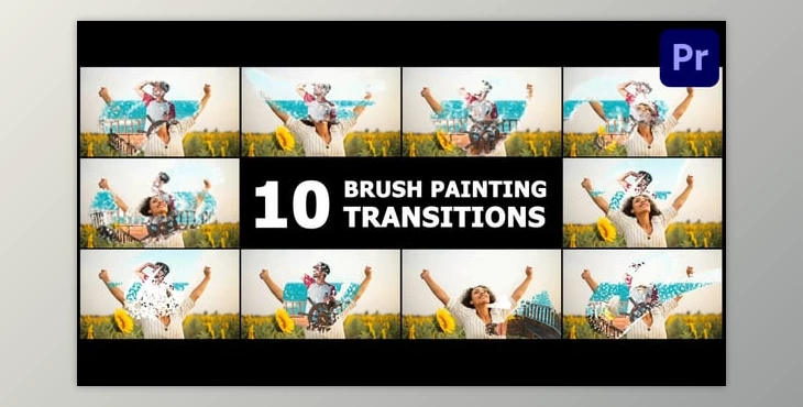 Download Brush Painting Transitions | Premiere Pro MOGRT (Videohive 54180254) - PR Project