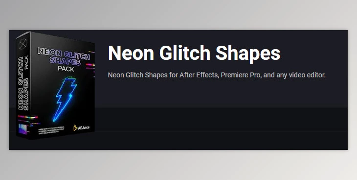 Download AEJuice – Neon Glitch Shapes for After Effects and Premiere Pro