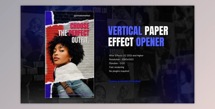 Download Paper Effect Fashion Opener Vertical (Videohive 55156393) - AE Project