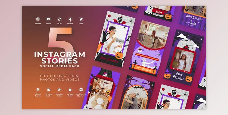 Download Halloween Party Instagram Vertical Stories MOGRT Premiere Pro (Videohive 54321972) - PR Project