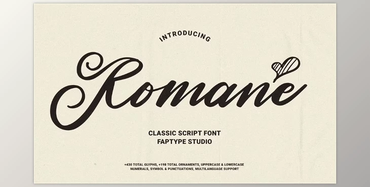 Download Romane | Classic Handwritten Script Creative Market - 289158044