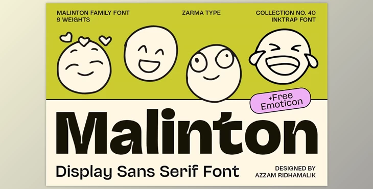 Download Malinton - Display Sans Font Family Creative Market - 288747692