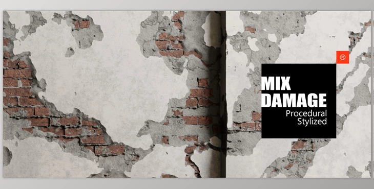 Blender - Download Mix Damage 24 Procedural Destructions, Materials v1.2