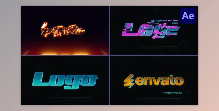 Download Cyberpunk Logo Reveal After Effects (Videohive 55608729) - AE Project
