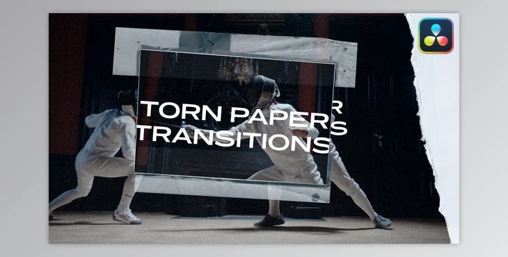 Download Torn Paper Transitions DaVinci Resolve (Videohive 45178539)