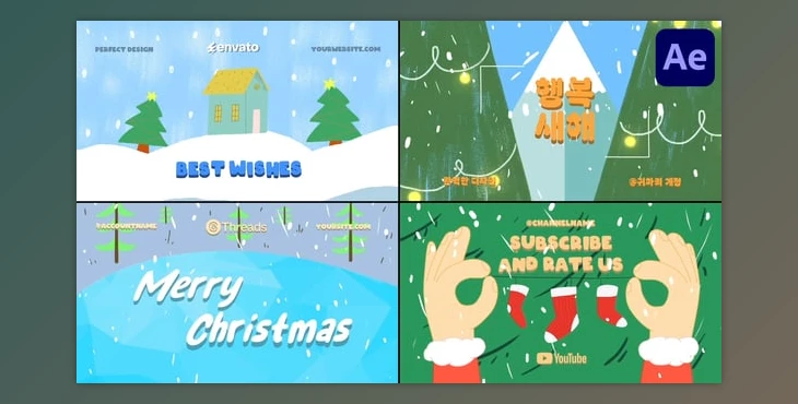 Download Cartoon Christmas Typography for After Effects (Videohive 55184563) - AE Project