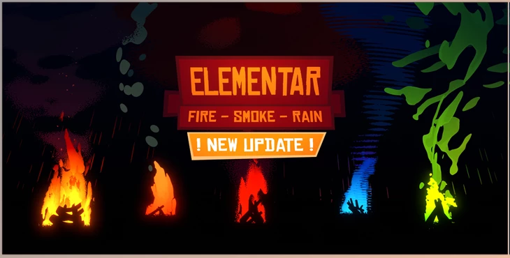 Download Blender Market - Elementar v1.0 (Cartoon Fire, Smoke, Rain Shader Pack)