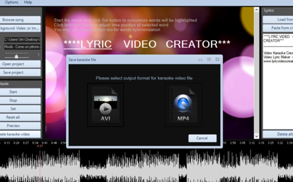 Lyric Video Creator