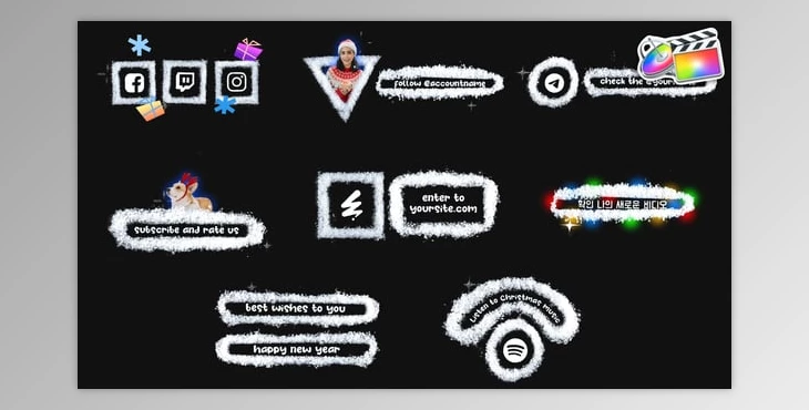 Download Stop Motion Snow Social Media Lower Thirds | FCPX (Videohive 55823359)
