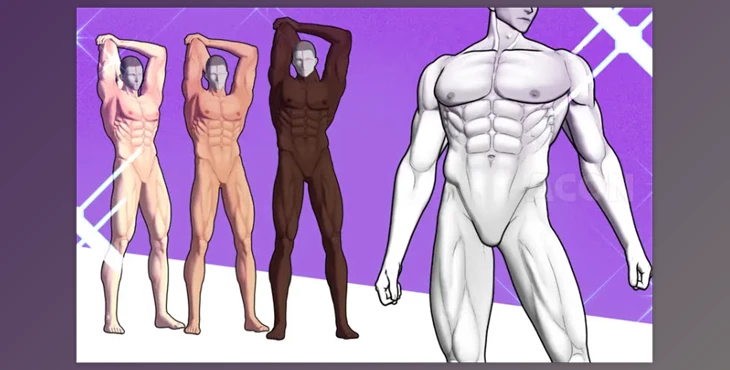 Download Acon3D - 3D Buff Man A2 for CLIP STUDIO PAINT