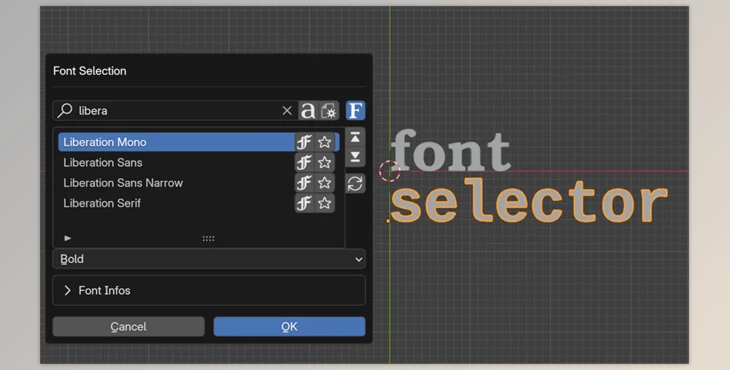 Download Font selector v3.0.2 for Blender