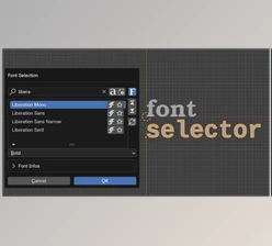 Download Font selector v3.0.2 for Blender